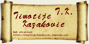 Timotije Kazaković vizit kartica